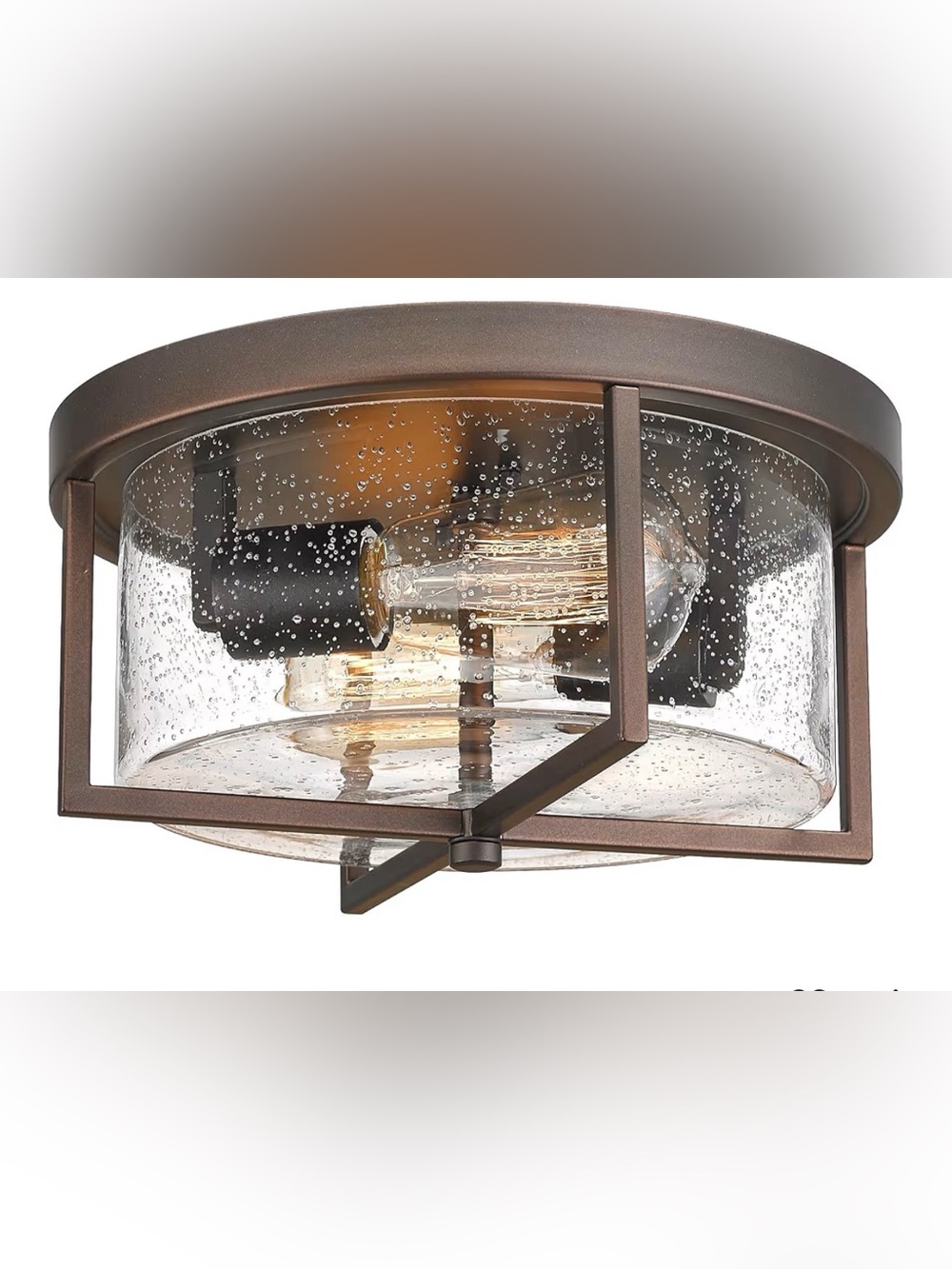 Oil Rubbed Bronze, 5.5" H Flush Mount Ceiling Light, Metal Farmhouse Close to Ce